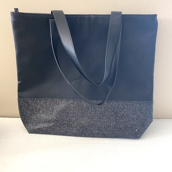 Jimmy choo parfums tote bag Black With Bottom Glitter Brand New Large Tote - Picture 2 of 10